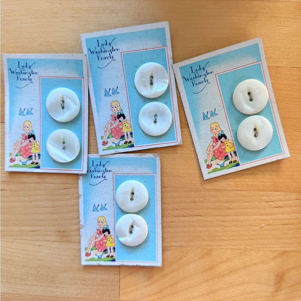 Vintage White Buttons Set - Picture 2 of 3